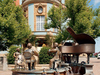 Rathaus mit Musikantenbrunnen (Bildnachweis: Touristinformation Donaueschingen, Fototeam Vollmer )